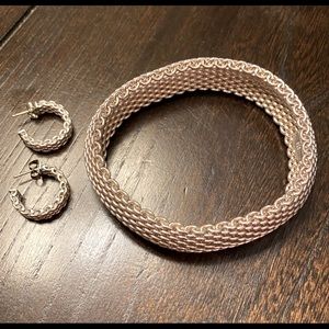 Authentic Tiffany & Co. Mesh Bracelet & Earrings